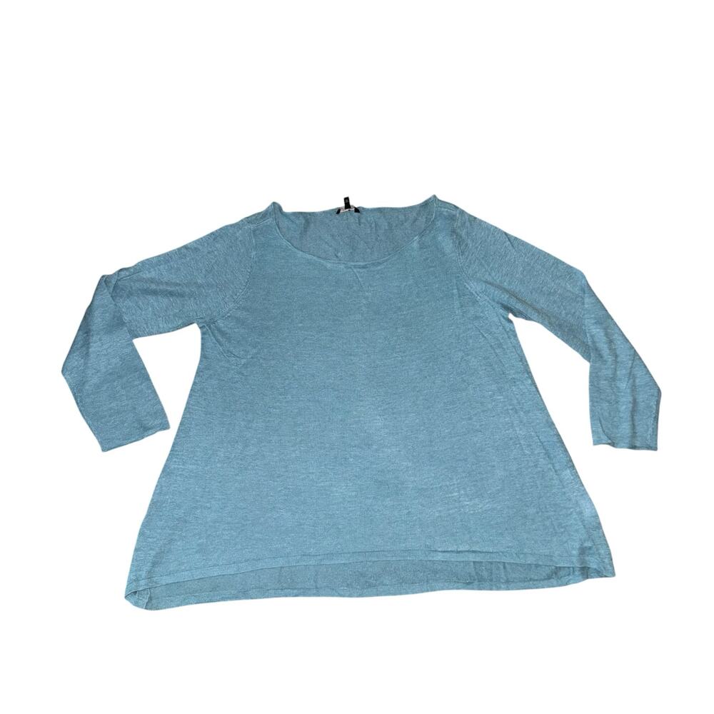 Eileen Fisher Women's Lightweight Fine Gauze Linen Barry Ballet Neck Top NWT